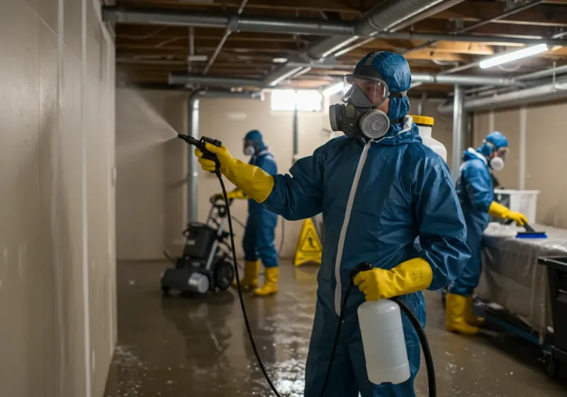 Basement Sanitization and Antimicrobial Treatment process in Essex County, MA